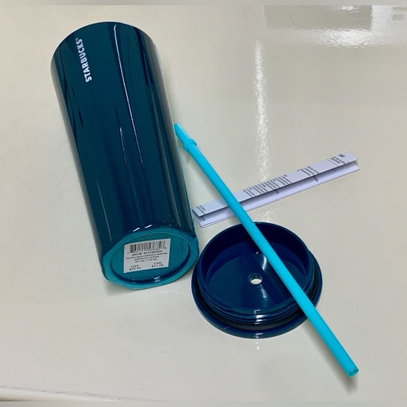 Starbucks Spring 2023 Stainless Steel Glacier Tone Blue Teal 24oz Cold Cup - Picture 2 of 16